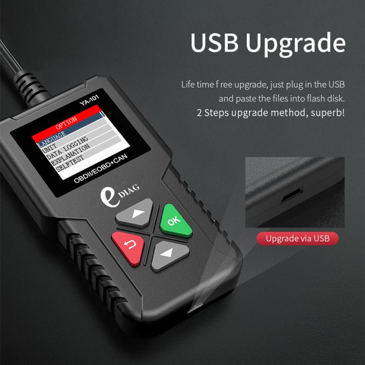 YA101 Car Mini Code Reader OBD2 Fault Detector Diagnostic Tool, YA101