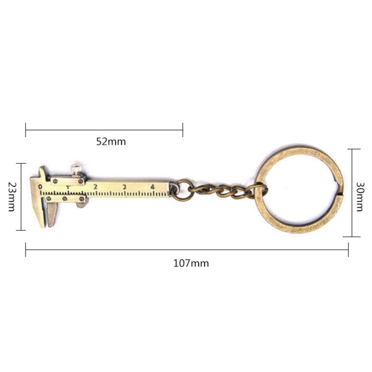 5 PCS Mini Vernier Caliper Keychain Key Rings, Vernier Shape(Bronze), Vernier Shape(Silver)