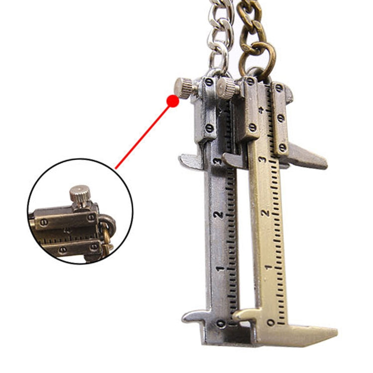 5 PCS Mini Vernier Caliper Keychain Key Rings, Vernier Shape(Bronze), Vernier Shape(Silver)