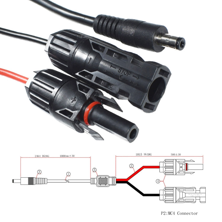 MC4 to DC 5.5mm Solar Power Cord Extension Cable, MC4 to DC 5.5mm