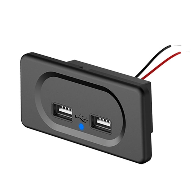 4.8A Short Cable RV Bus Modified Car Charger Dual USB Charger, 4.8A