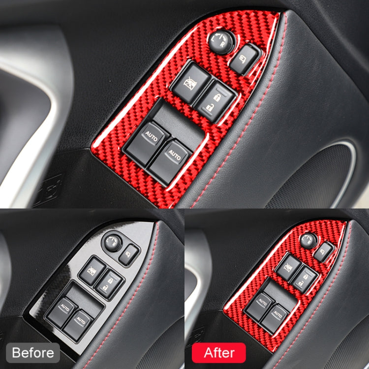 Car Carbon Fiber Window Glass Lifting Panel Decorative Sticker for Subaru BRZ / Toyota 86 2013-2017, Left Drive, Lifting Panel, Left Drive