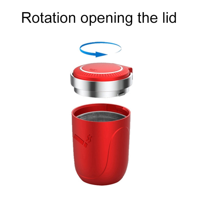 Portable Car Stainless Steel Liner Cigarette Ashtray with Light, with Stainless Steel Liner