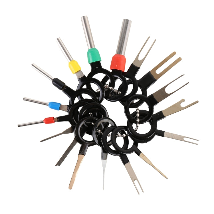 21 in 1 Car Plug Circuit Board Wire Harness Terminal Extraction Pick Connector Crimp Pin Back Needle Remove Tool, 21 in 1