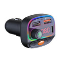 C15 Multifunctional Car Dual 3.1A+Type-C USB Charger Bluetooth FM Transmitter with Atmosphere Light, C15