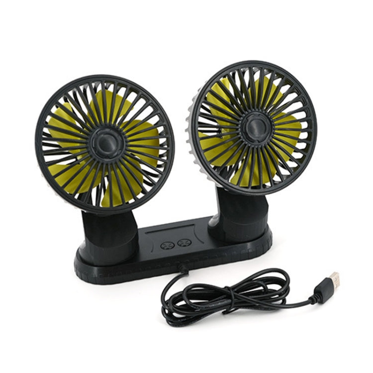 F404 Car Center Console USB Dual-head Electric Cooling Fan with Aromatherapy, F404