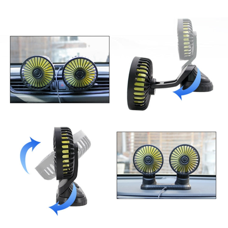 F404 Car Center Console USB Dual-head Electric Cooling Fan with Aromatherapy, F404