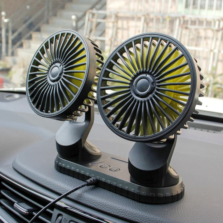 F404 Car Center Console USB Dual-head Electric Cooling Fan with Aromatherapy, F404