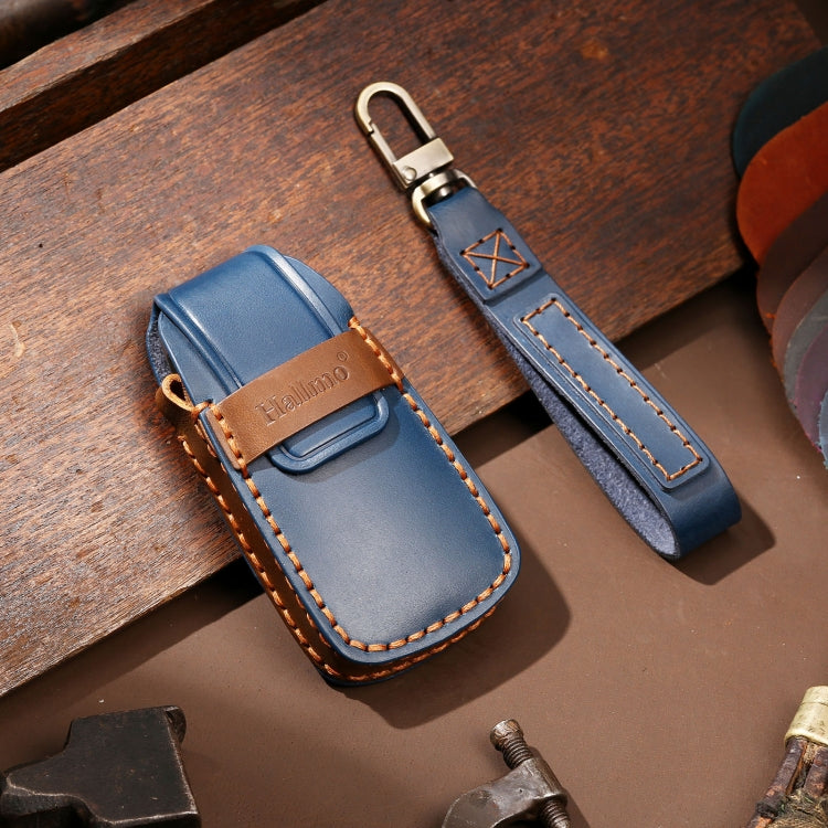 Hallmo Car Cowhide Leather Key Protective Cover Key Case for Audi A6L / A8L / A4 / A7 / A5 B Style, For Audi A6L B Style