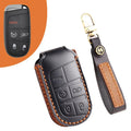 Hallmo Car Cowhide Leather Key Protective Cover Key Case for Jeep Compass, For Jeep Compass