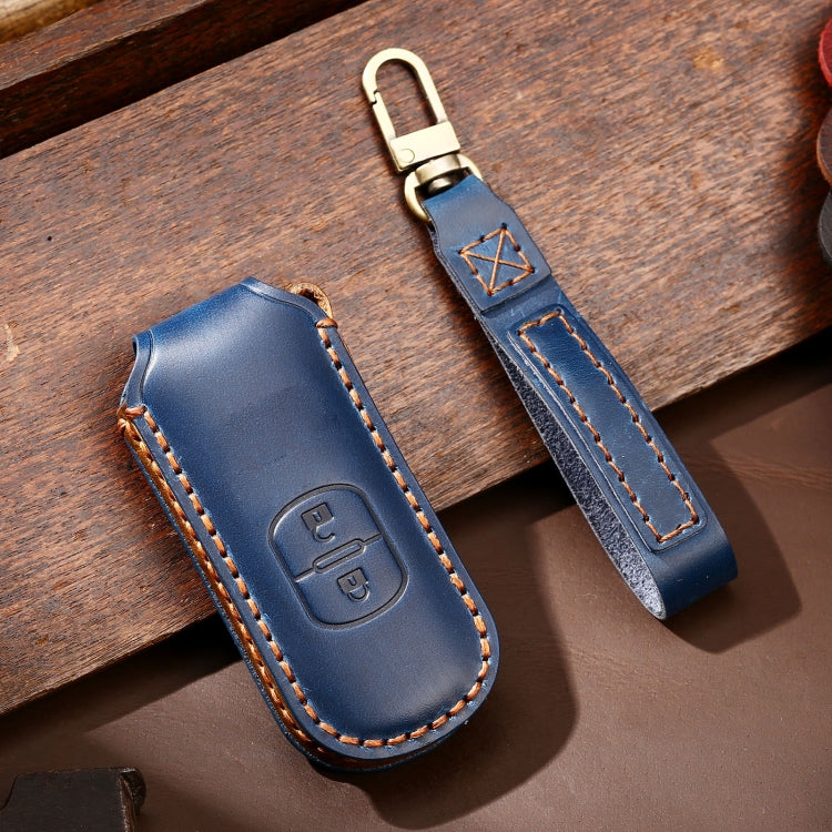 Hallmo Car Cowhide Leather Key Protective Cover Key Case for Mazda Axela 2-button, For Mazda Axela 2-button