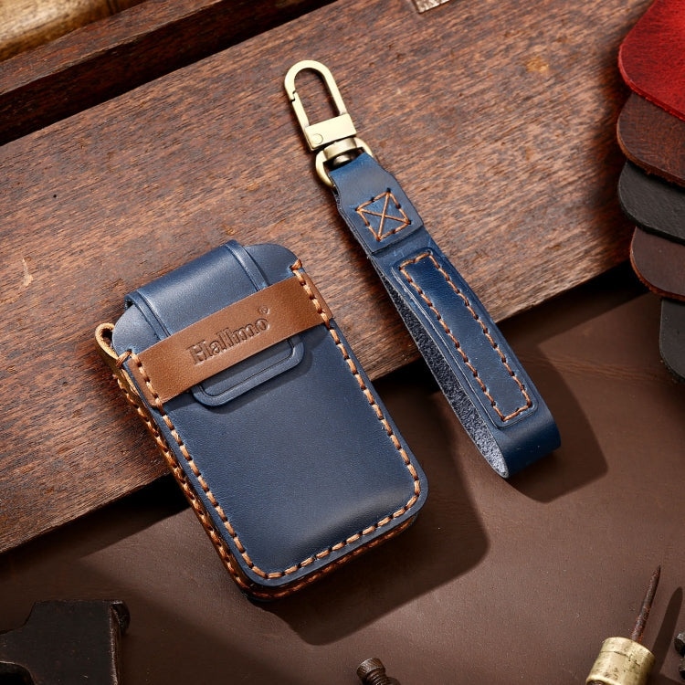 Hallmo Car Cowhide Leather Key Protective Cover Key Case for Volvo 5-button, For Volvo 5-button