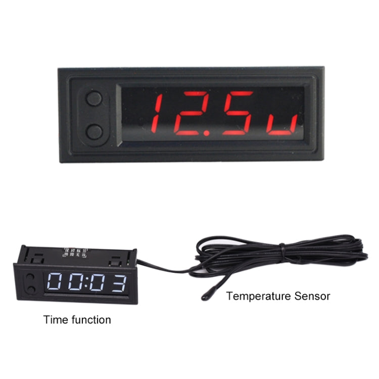 3 in 1 Car High-precision Electronic LED Luminous Clock + Thermometer + Voltmeter, 3 in 1 Green, 3 in 1 Blue, 3 in 1 Red