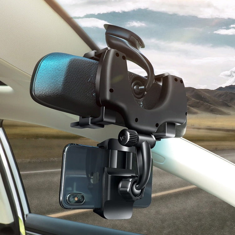 Car Rearview Mirror Mobile Phone Bracket Navigation Recorder Rotating Holder, Car Rearview Mirror Phone Bracket