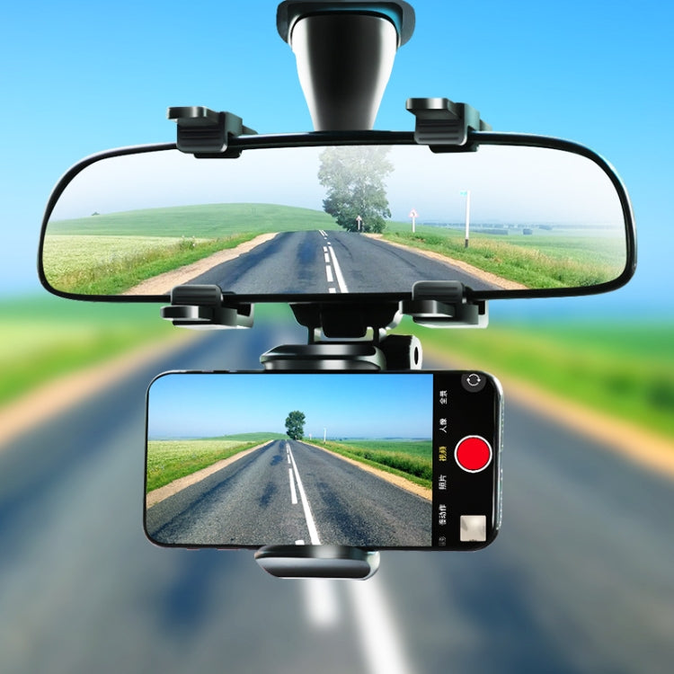Car Rearview Mirror Mobile Phone Bracket Navigation Recorder Rotating Holder, Car Rearview Mirror Phone Bracket