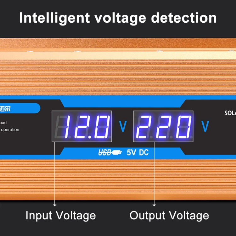 Carmaer 48V to 220V 2200W Car Multi-function Double Digital Display Inverter Household Power Converter