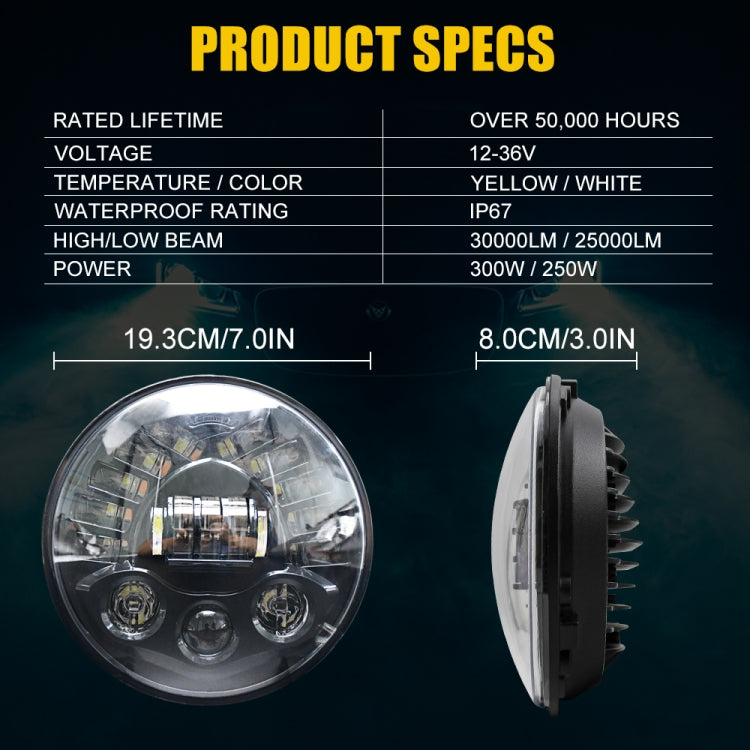 7 inch Car Matrix Gradient LED Headlight Lamps for Jeep Wrangler, 7 inch Matrix