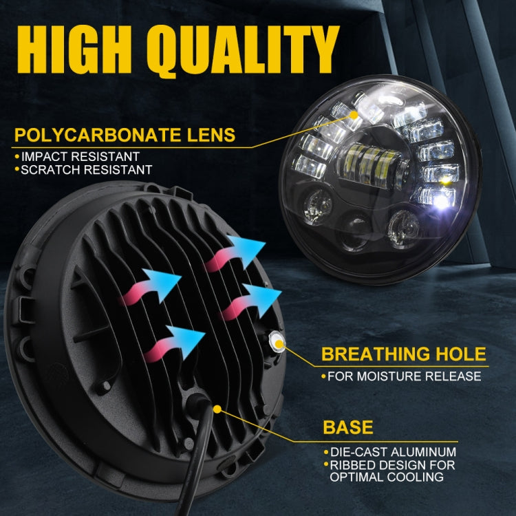 7 inch Car Matrix Gradient LED Headlight Lamps for Jeep Wrangler, 7 inch Matrix