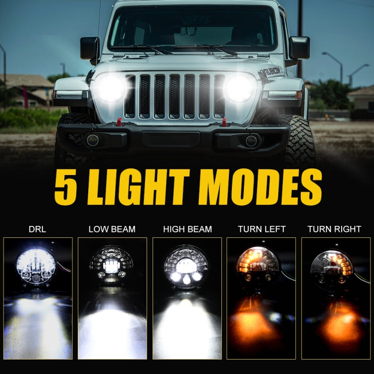 7 inch Car Matrix Gradient LED Headlight Lamps for Jeep Wrangler, 7 inch Matrix