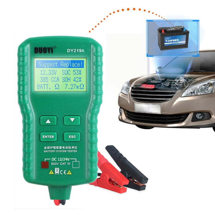 DUOYI DY219A Car 12V / 24V Digital Battery Analyzer Fault Diagnostic Device, DY219A