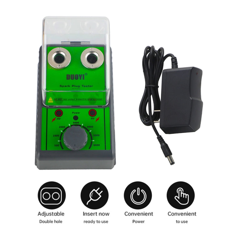 DUOYI DY28 Car Double Hole Spark Plug Tester, US Plug, DUOYI US Plug