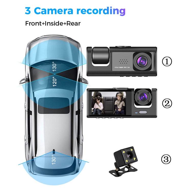 A1 3-lens Video HD  Car Driving Recorder