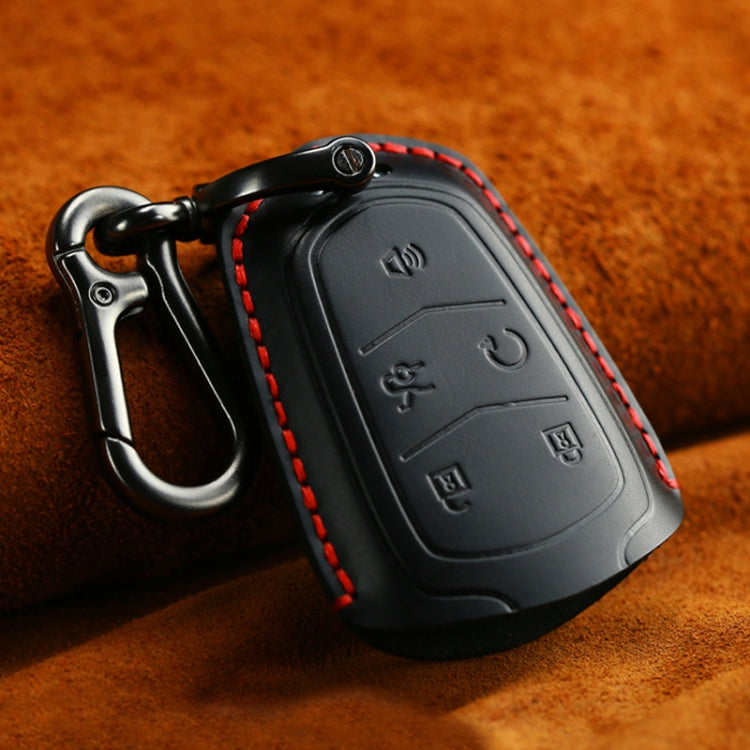 For Cadillac Car Cowhide Leather Key Protective Cover Key Case, Five Keys Version, For Cadillac, Five Keys Version, For Cadillac