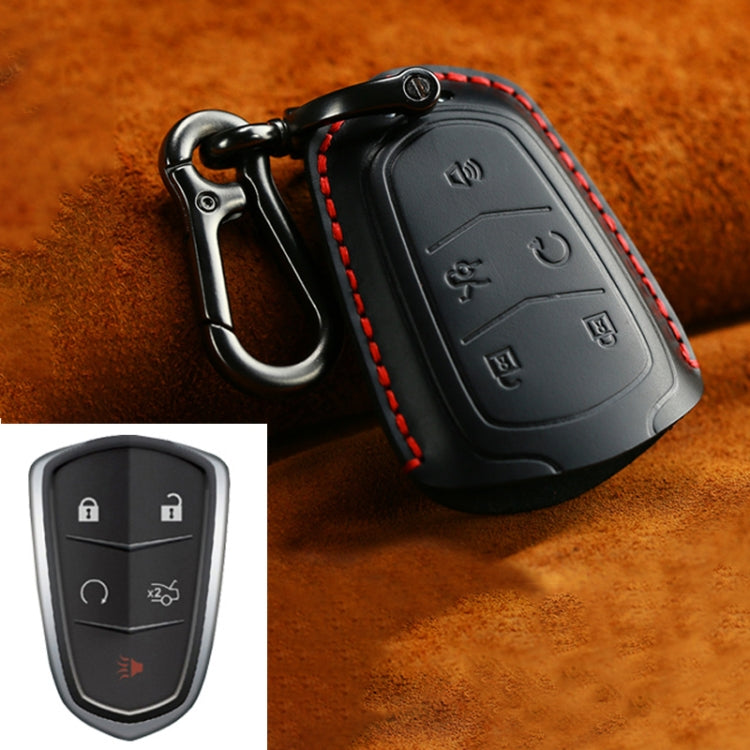 For Cadillac Car Cowhide Leather Key Protective Cover Key Case, Five Keys Version, For Cadillac, Five Keys Version, For Cadillac