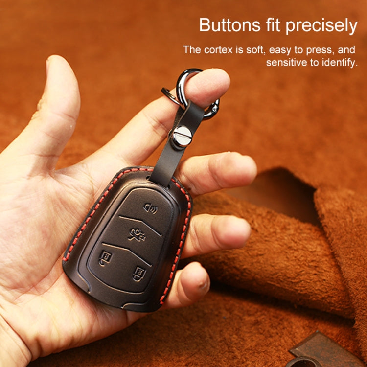 For Cadillac Car Cowhide Leather Key Protective Cover Key Case, Five Keys Version, For Cadillac, Five Keys Version, For Cadillac