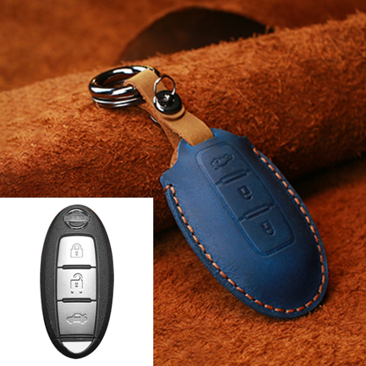 For Nissan Car Cowhide Leather Key Protective Cover Key Case, Three Keys Tailgate Version, For Nissan, Three Keys Tailgate Version