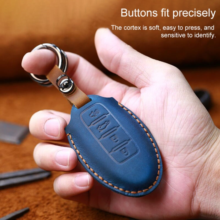 For Nissan Car Cowhide Leather Key Protective Cover Key Case, Three Keys Tailgate Version, For Nissan, Three Keys Tailgate Version
