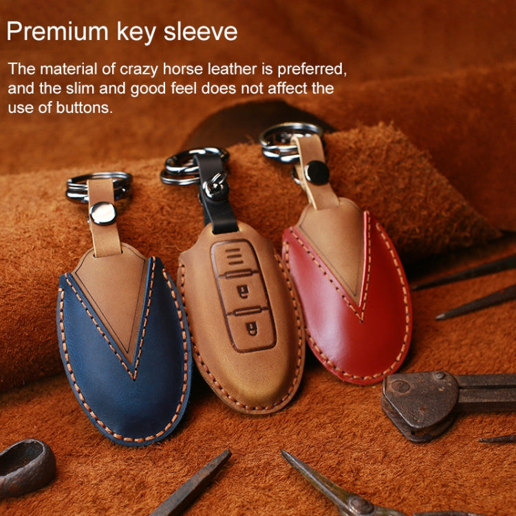 For Nissan Car Cowhide Leather Key Protective Cover Key Case, Three Keys Tailgate Version, For Nissan, Three Keys Tailgate Version