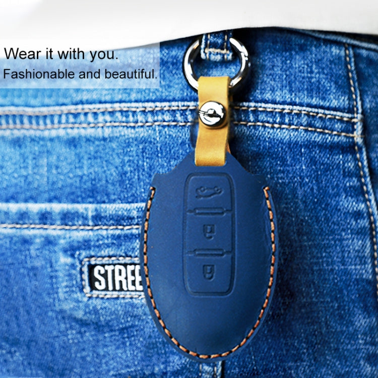 For Nissan Car Cowhide Leather Key Protective Cover Key Case, Three Keys Tailgate Version, For Nissan, Three Keys Tailgate Version