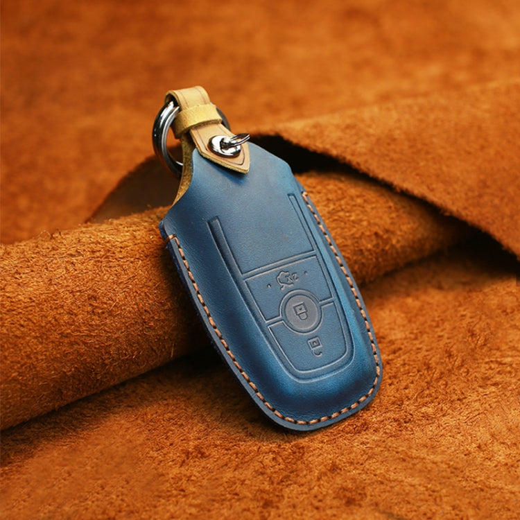 For Ford Car Cowhide Leather Key Protective Cover Key Case, Three Keys Version, For Ford, Three Keys Version