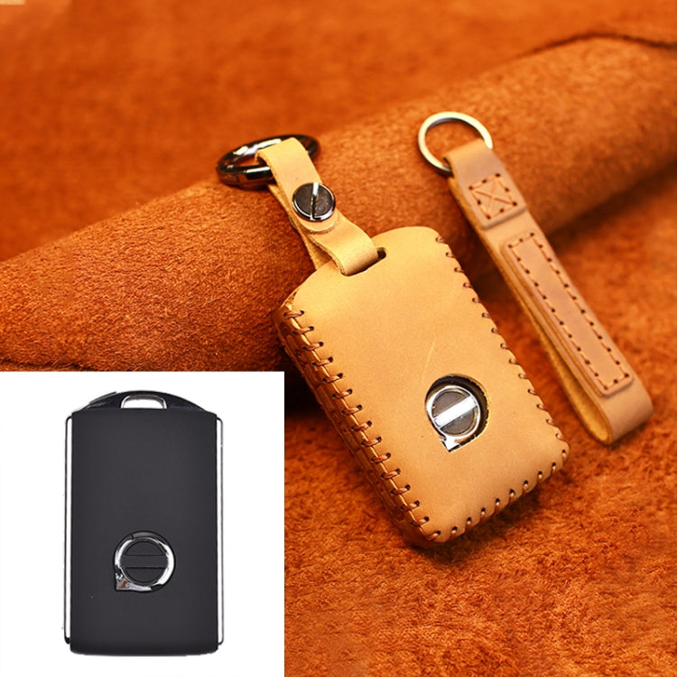 For Volvo Single Slit Style Car Cowhide Leather Key Protective Cover Key Case, For Volvo Single Slit Style