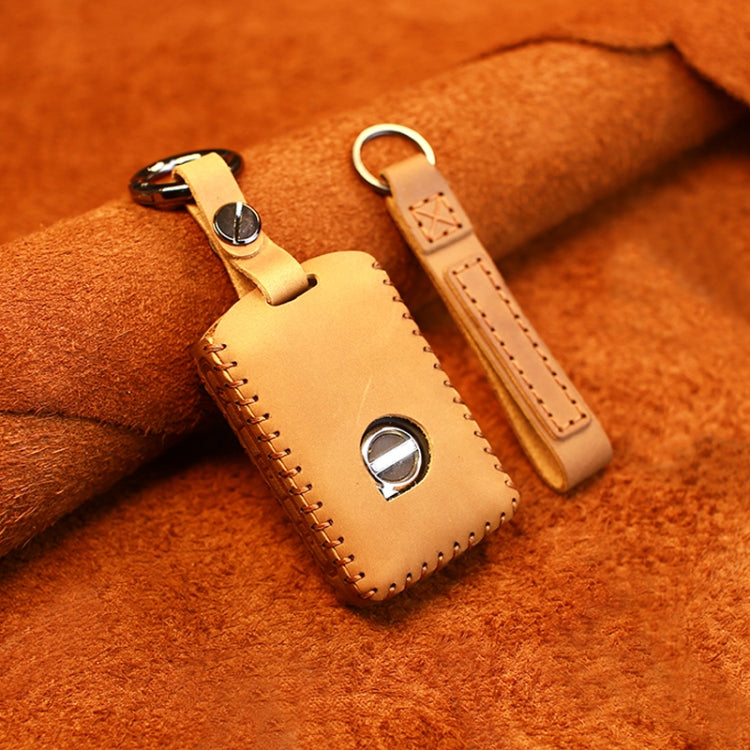 For Volvo Single Slit Style Car Cowhide Leather Key Protective Cover Key Case, For Volvo Single Slit Style