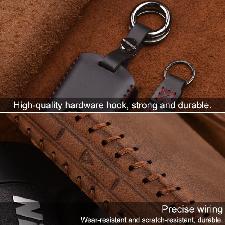 For Volvo Single Slit Style Car Cowhide Leather Key Protective Cover Key Case, For Volvo Single Slit Style