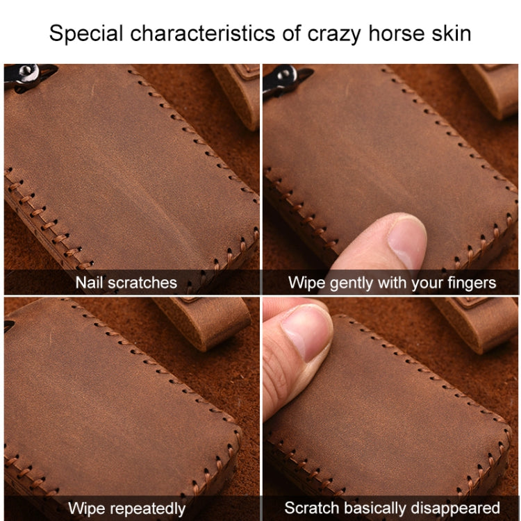 For Volvo Single Slit Style Car Cowhide Leather Key Protective Cover Key Case, For Volvo Single Slit Style