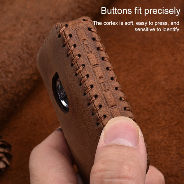 For Volvo Single Slit Style Car Cowhide Leather Key Protective Cover Key Case, For Volvo Single Slit Style