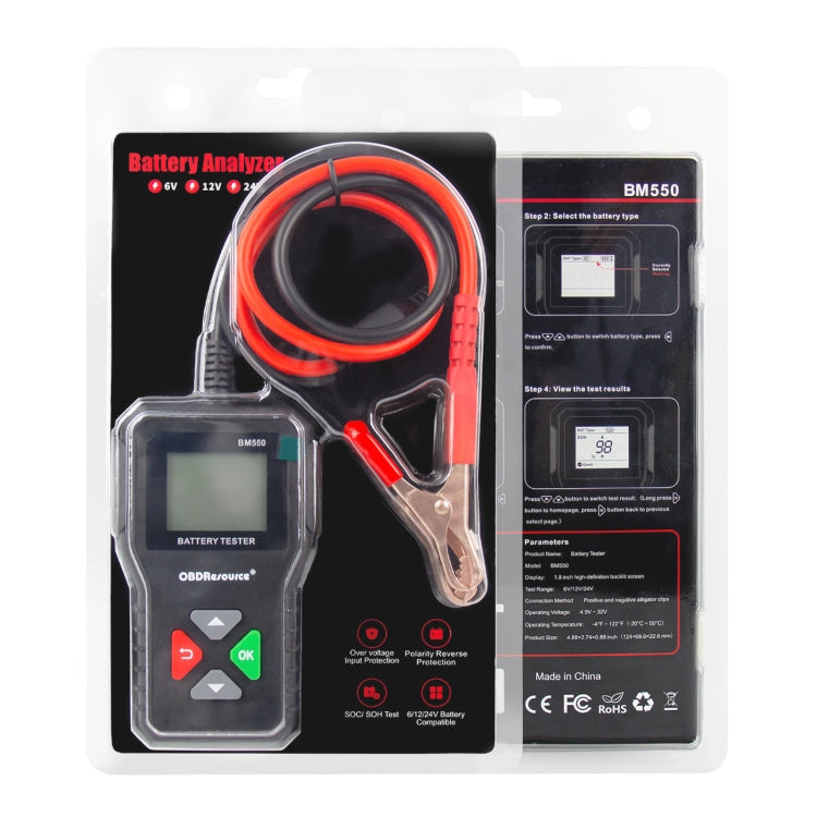 BM550 6V / 12V / 24V 3 in 1 Battery Tester Analyzer Battery Life Detector, BM550
