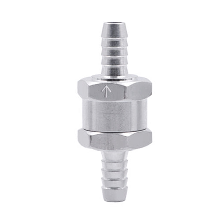 Car 8mm Aluminium Alloy Fuel Petrol One Way Non Return Check Valve, 8mm Silver