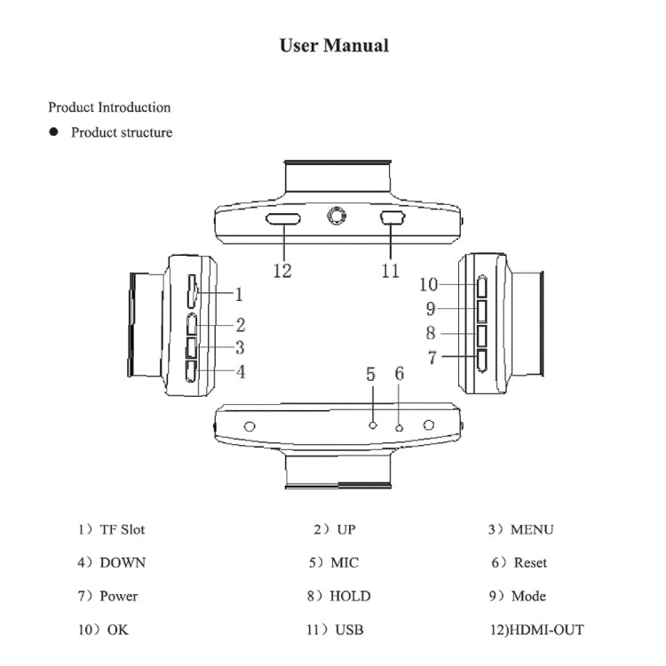 F9 Car Front and  Inner Dual Camera HD Infrared  Car Driving Recorder