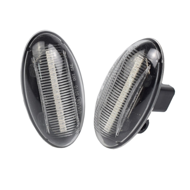 2pcs For Peugeot 1007 Car Dynamic LED Fender Side Light 817300H010, For Peugeot 1007 (Transparent), For Peugeot 1007 (Transparent Black)
