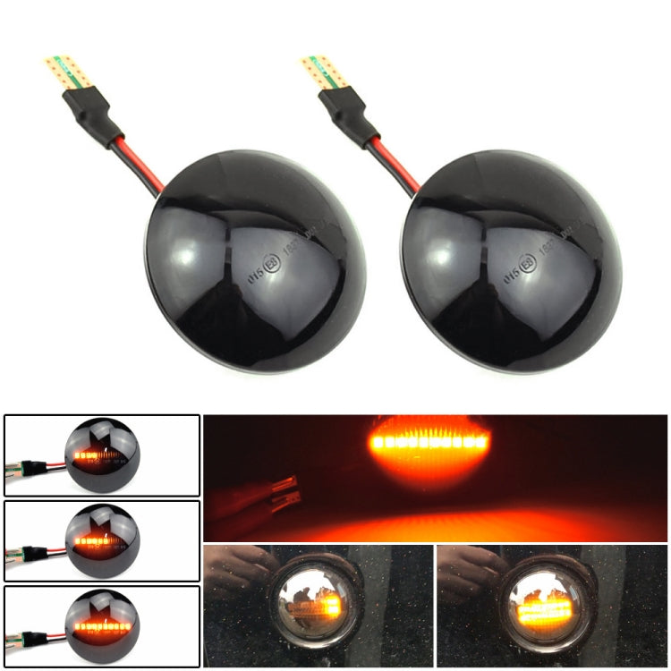 2pcs For Land Rover Range Rover L322 2002-2012 Car Dynamic LED Fender Side Light, For Land Rover Range Rover L322 2002-2012, For Land Rover Range Rover L322 2002-2012 (Transparent Black)