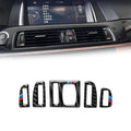 5 PCS Carbon Fiber Car Air Outlet Decorative Sticker for BMW 5 Series F10 2011-2017