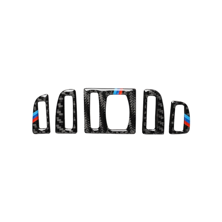5 PCS Carbon Fiber Car Air Outlet Decorative Sticker for BMW 5 Series F10 2011-2017