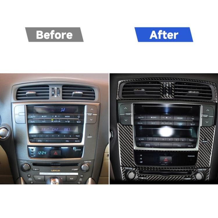 Car Carbon Fiber Middle Air Outlet Decorative Sticker for Lexus IS250 300 350C 2006-2012, Left and Right Drive Universal