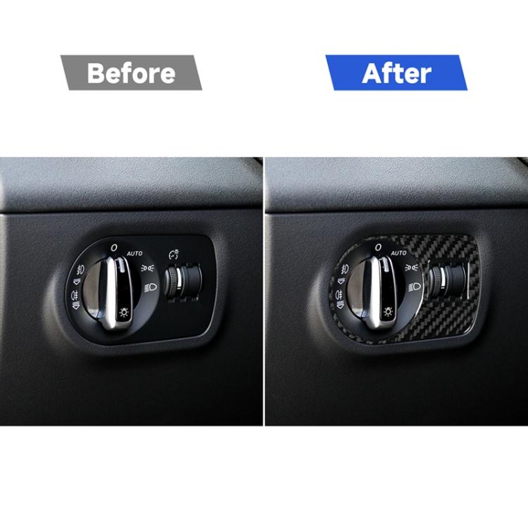 Car Carbon Fiber Headlight Switch Decorative Sticker for Audi TT 8n 8J MK123 TTRS 2008-2014, Left Drive, Headlight Switch , Left Drive