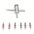 4 in 1 Remover Tool + 6 Car Trunk Motorcycles Tire Valve, A2203