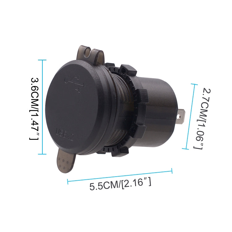 Universal Car Dual Port USB Charger Power Outlet Adapter 4.2A 5V IP66 with LED Digital Voltmeter + 60cm Cable, 4.2A Voltmeter + 60cm Cable(Blue Light), 4.2A Voltmeter + 60cm Cable(Green Light), 4.2A Voltmeter + 60cm Cable(Red Light)